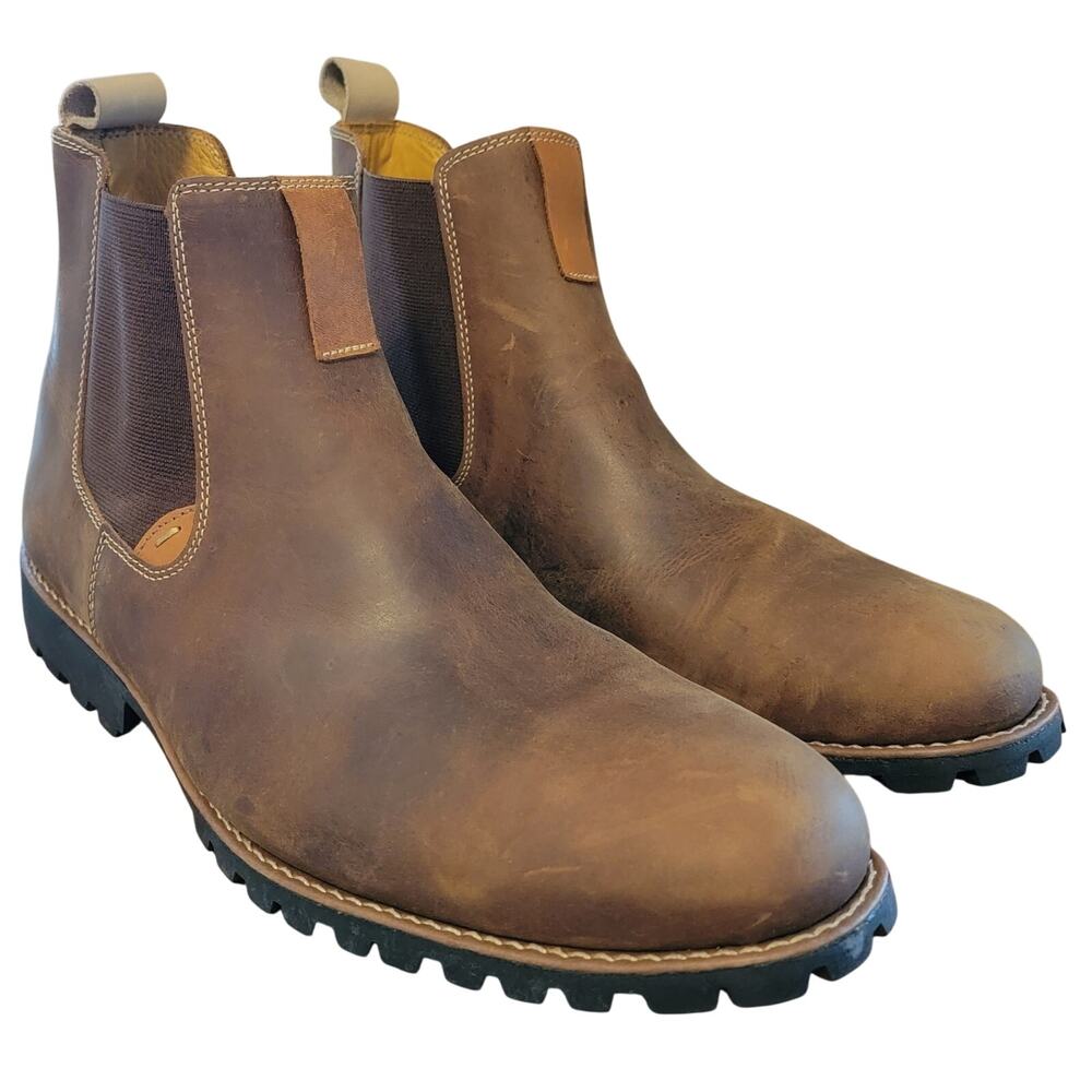 Sandro Moscoloni Men Wilbur Chelsea Dress Boots Size US 10.5D Brown Leather